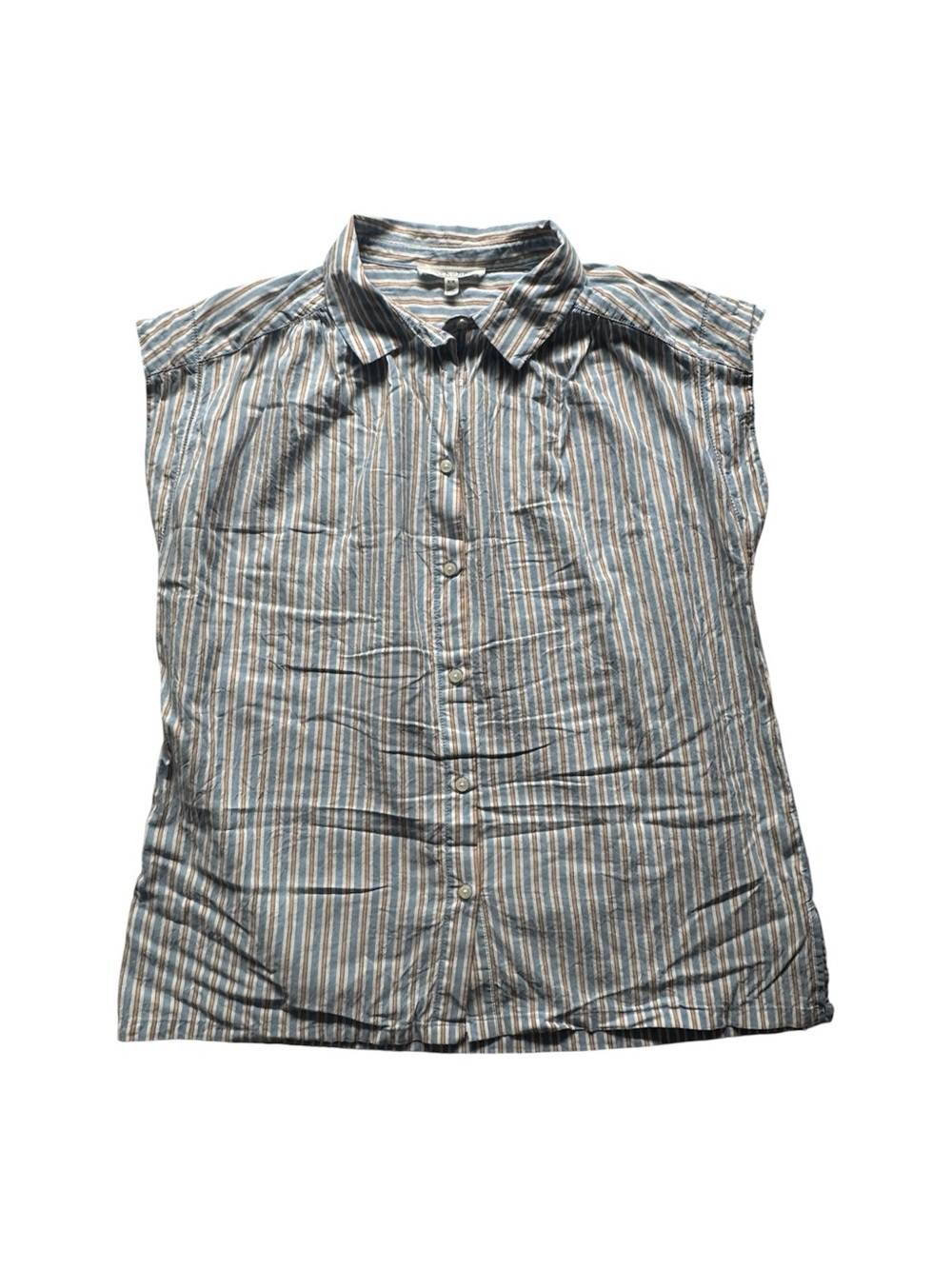 Workshop Republic Clothing Women’s Striped Button Up Sleeveless Shirt M